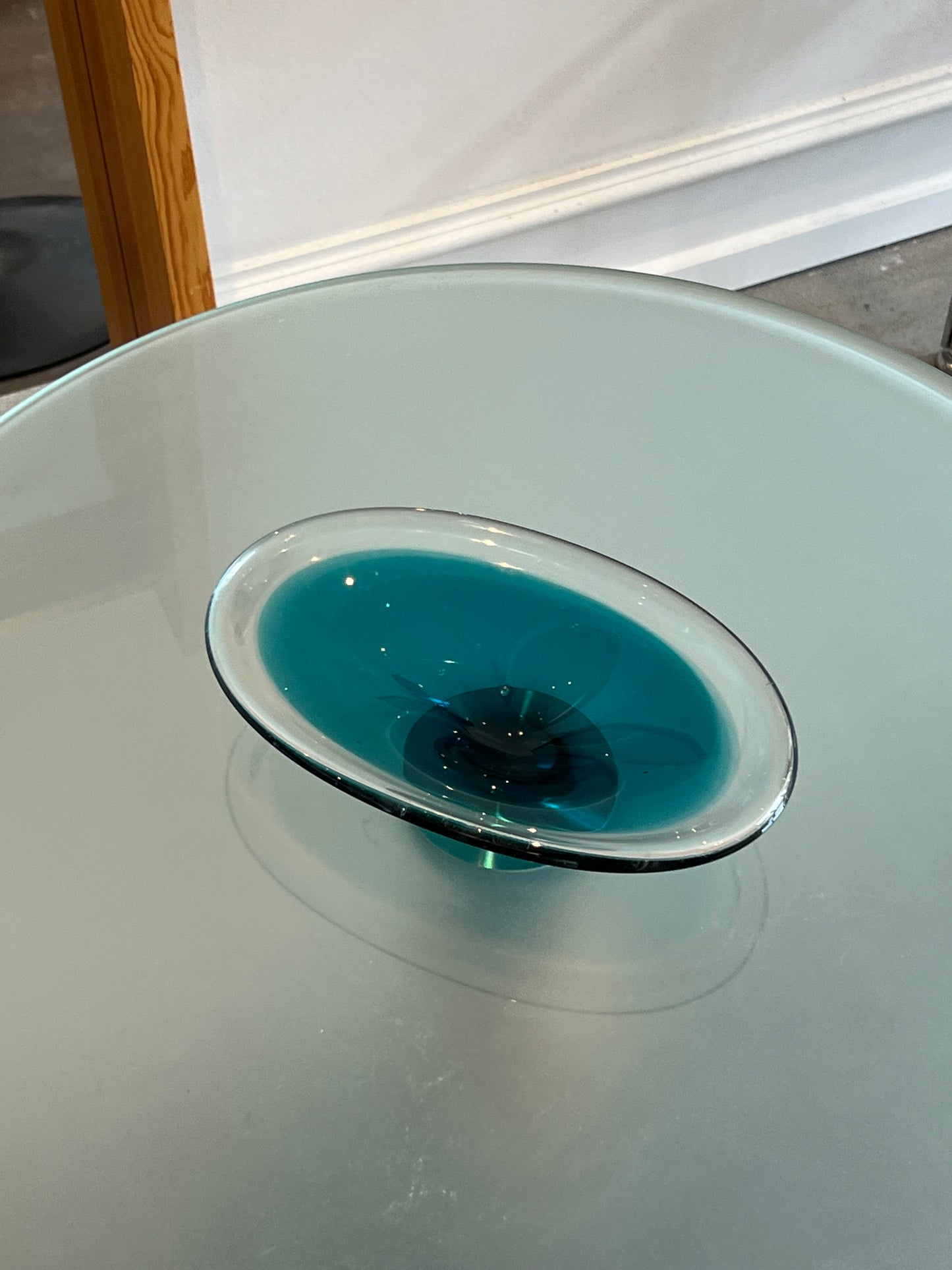 Blue glass bowl
