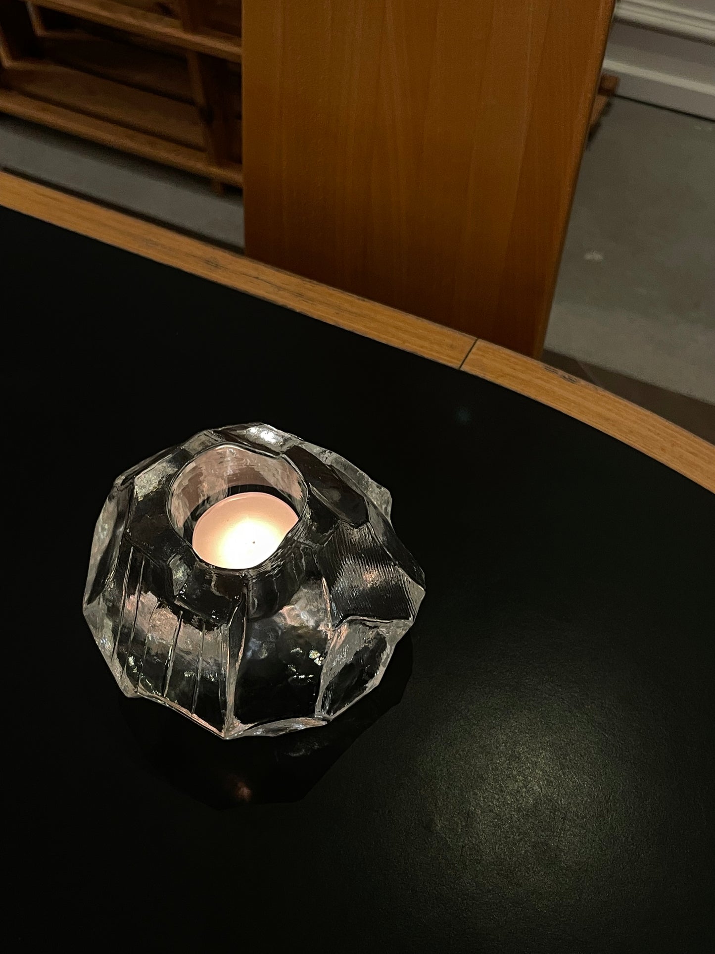 Glass candle holder