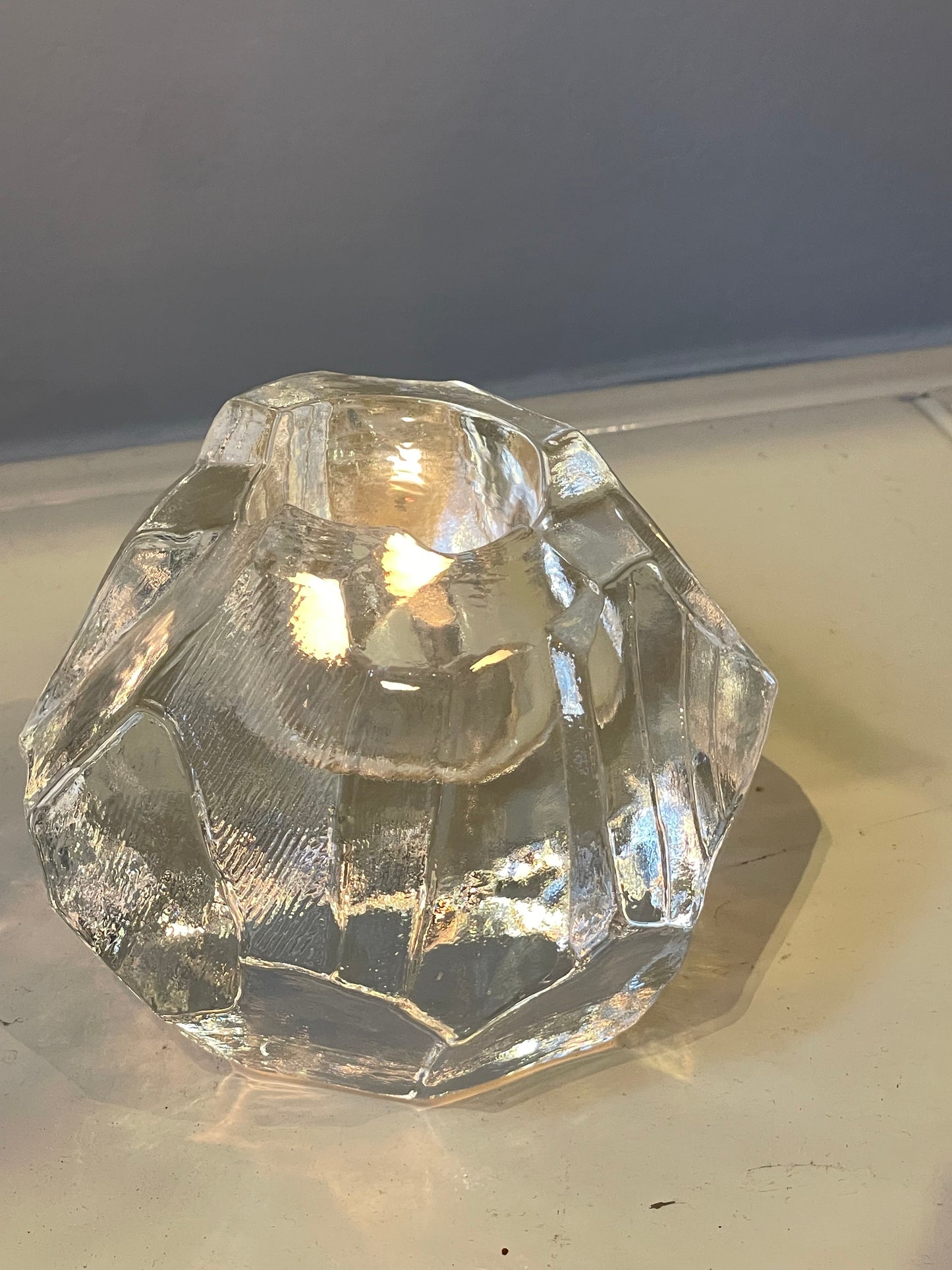 Glass candle holder