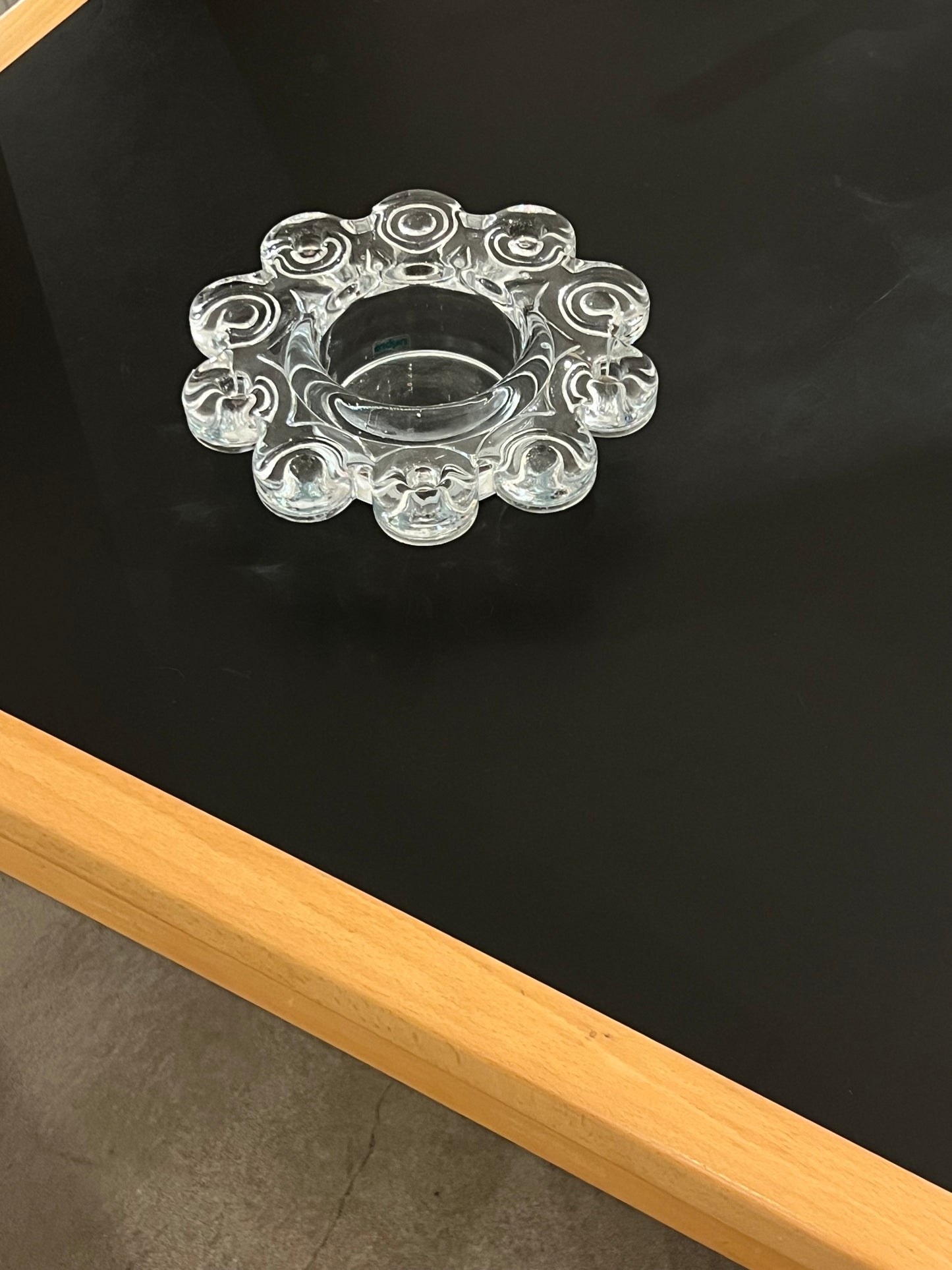 Glass candle holder