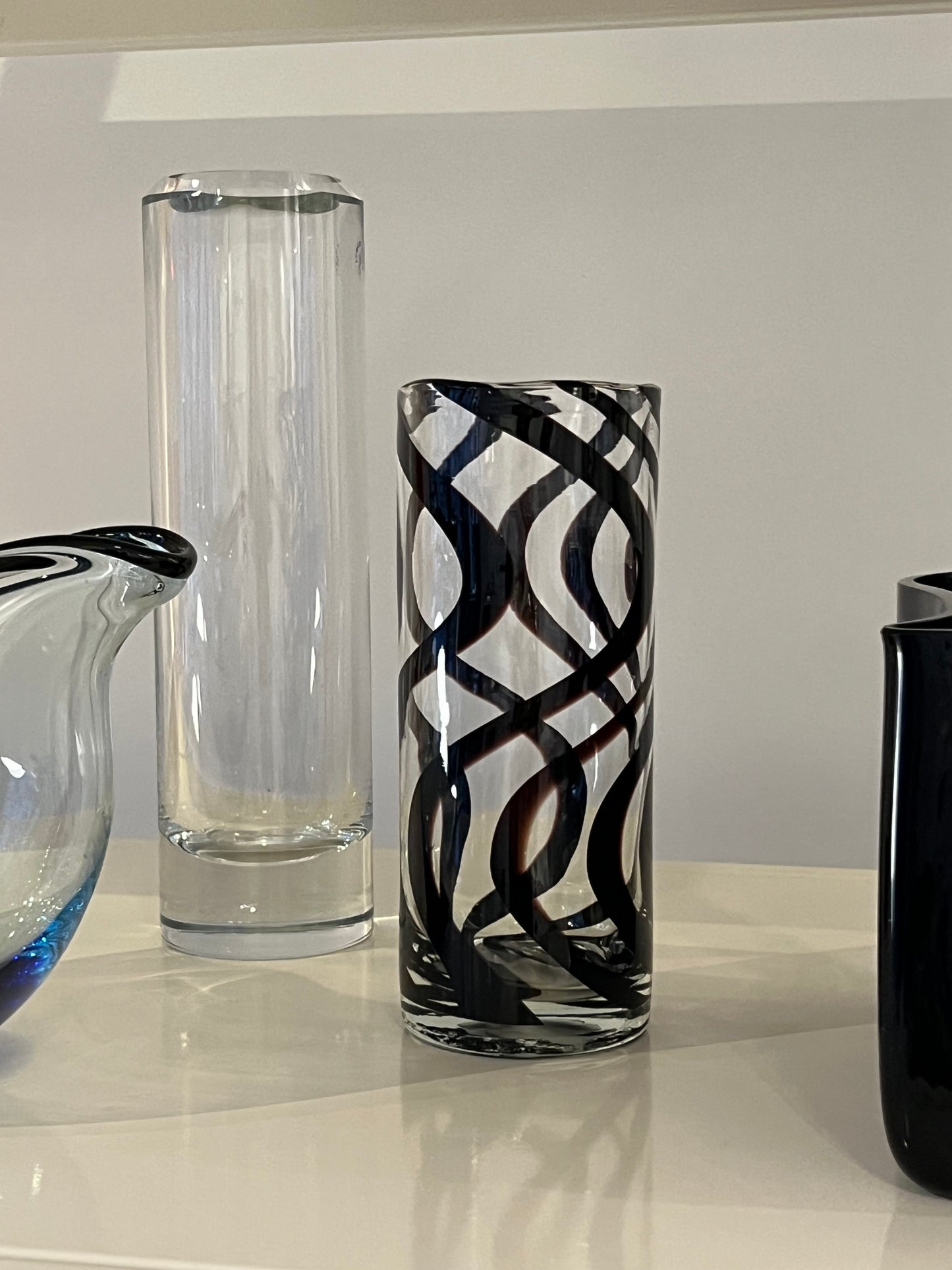 Tall glass vase