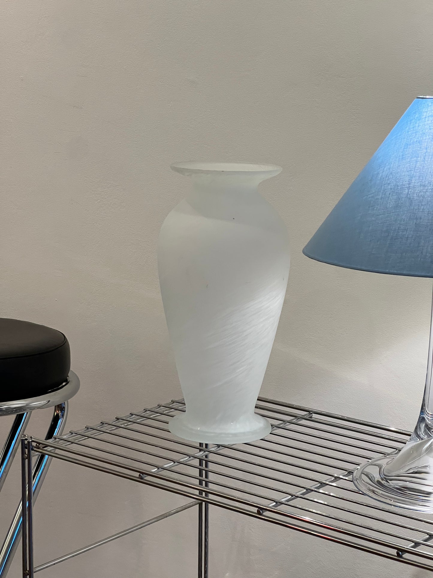 Tall glass vase