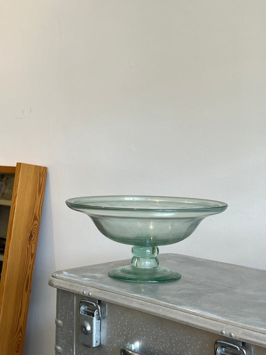 Clear glass bowl on foot