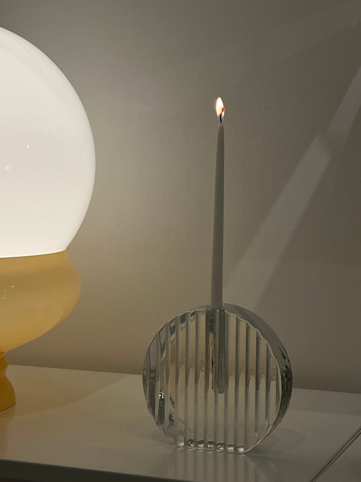 Glass candle holder