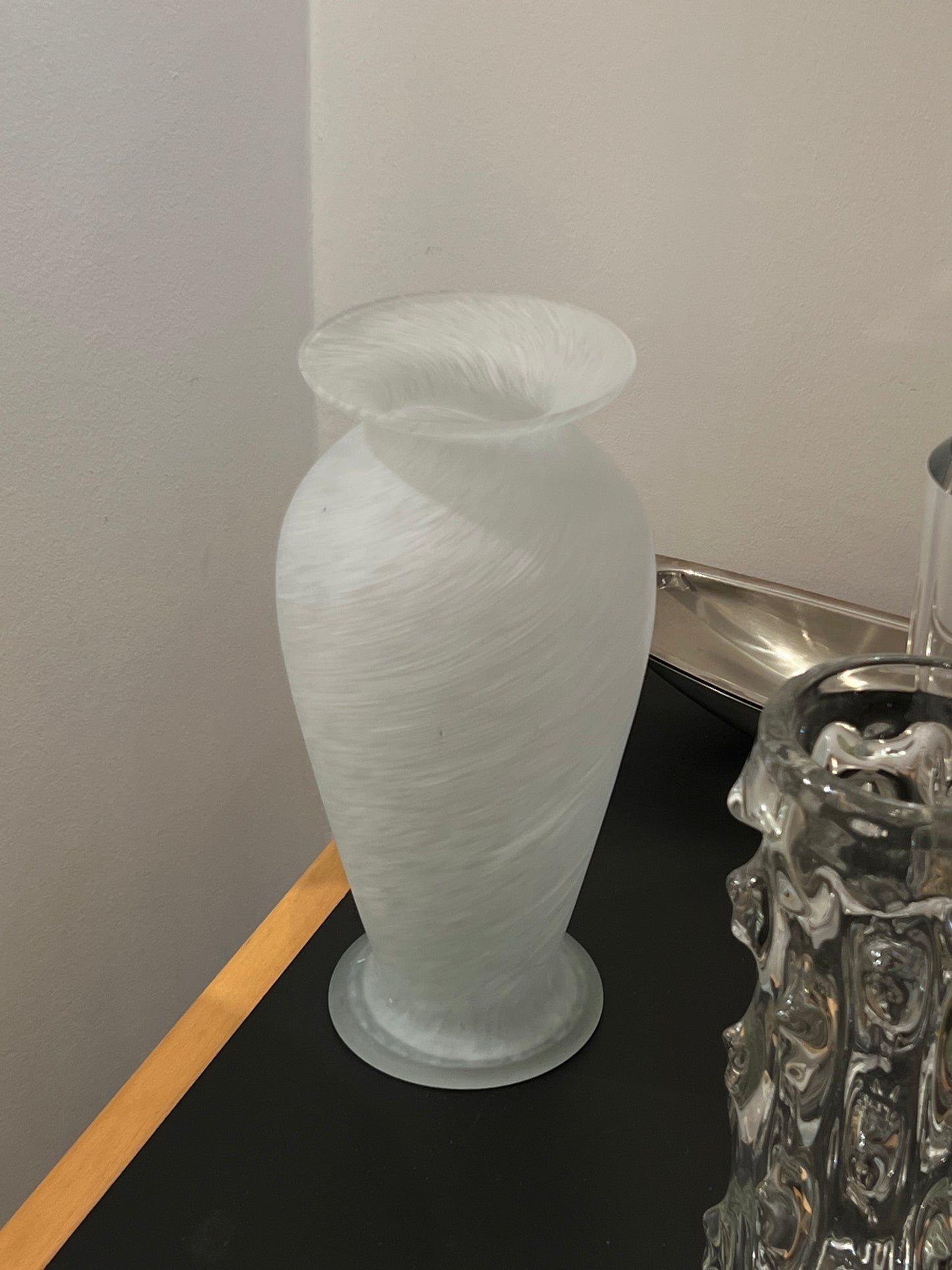 Tall glass vase