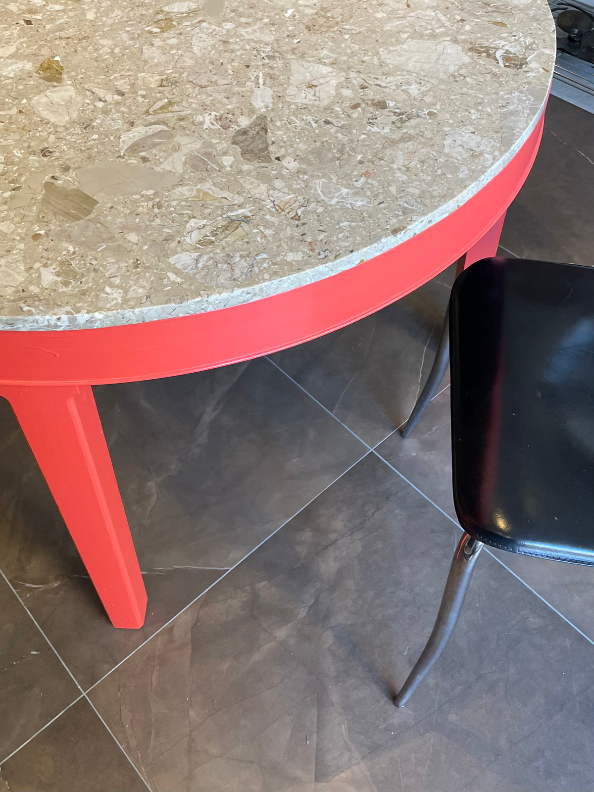 Dining table with marble top