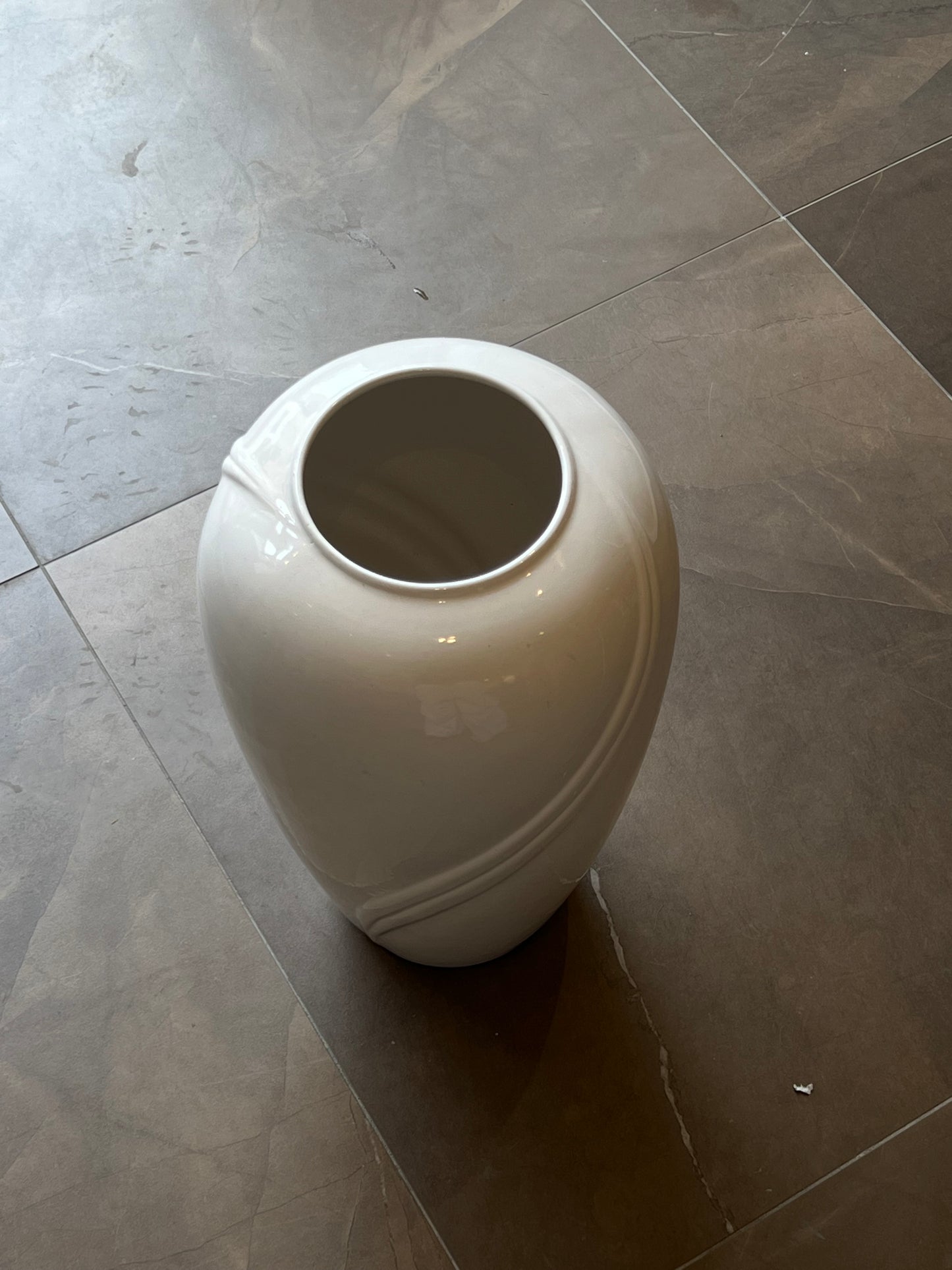 Tall white vase
