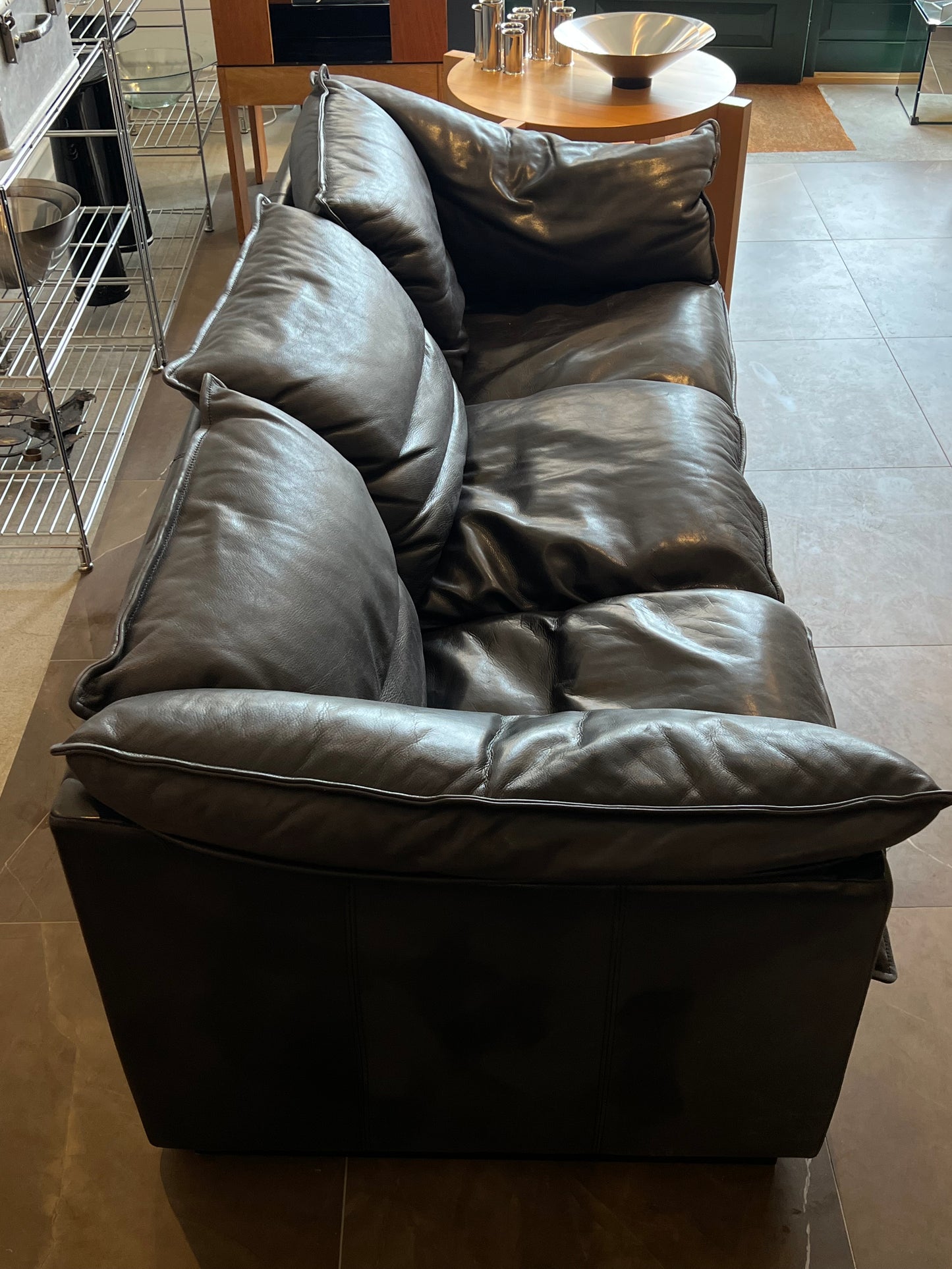 Black leather couch
