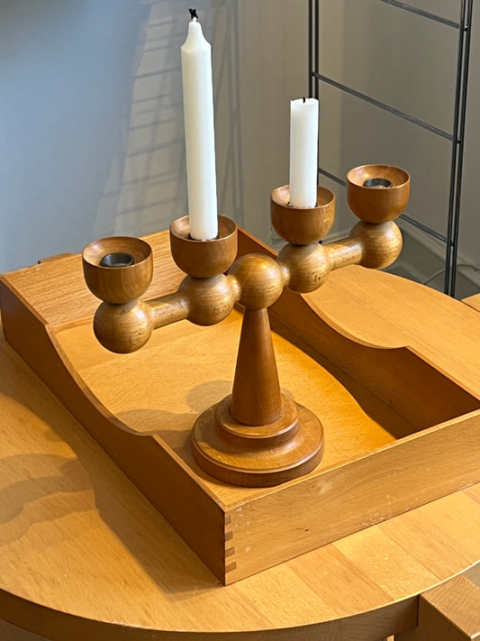 Wooden candle holder