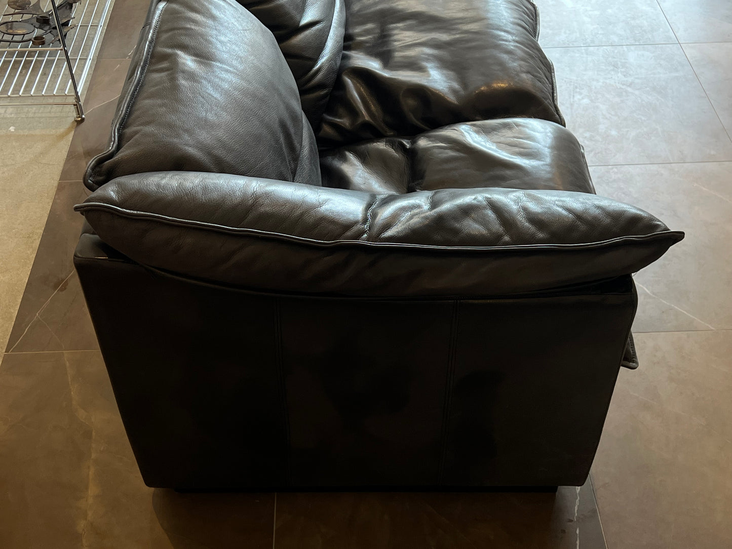 Black leather couch