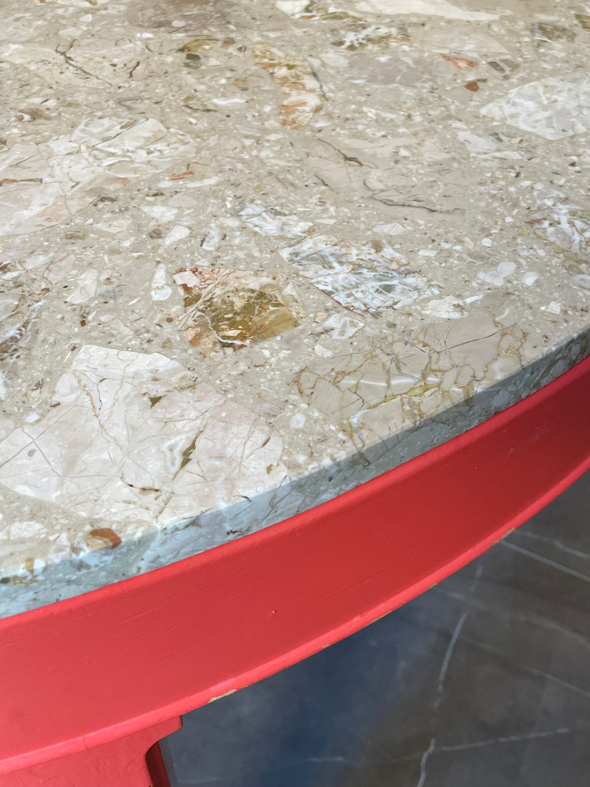 Dining table with marble top