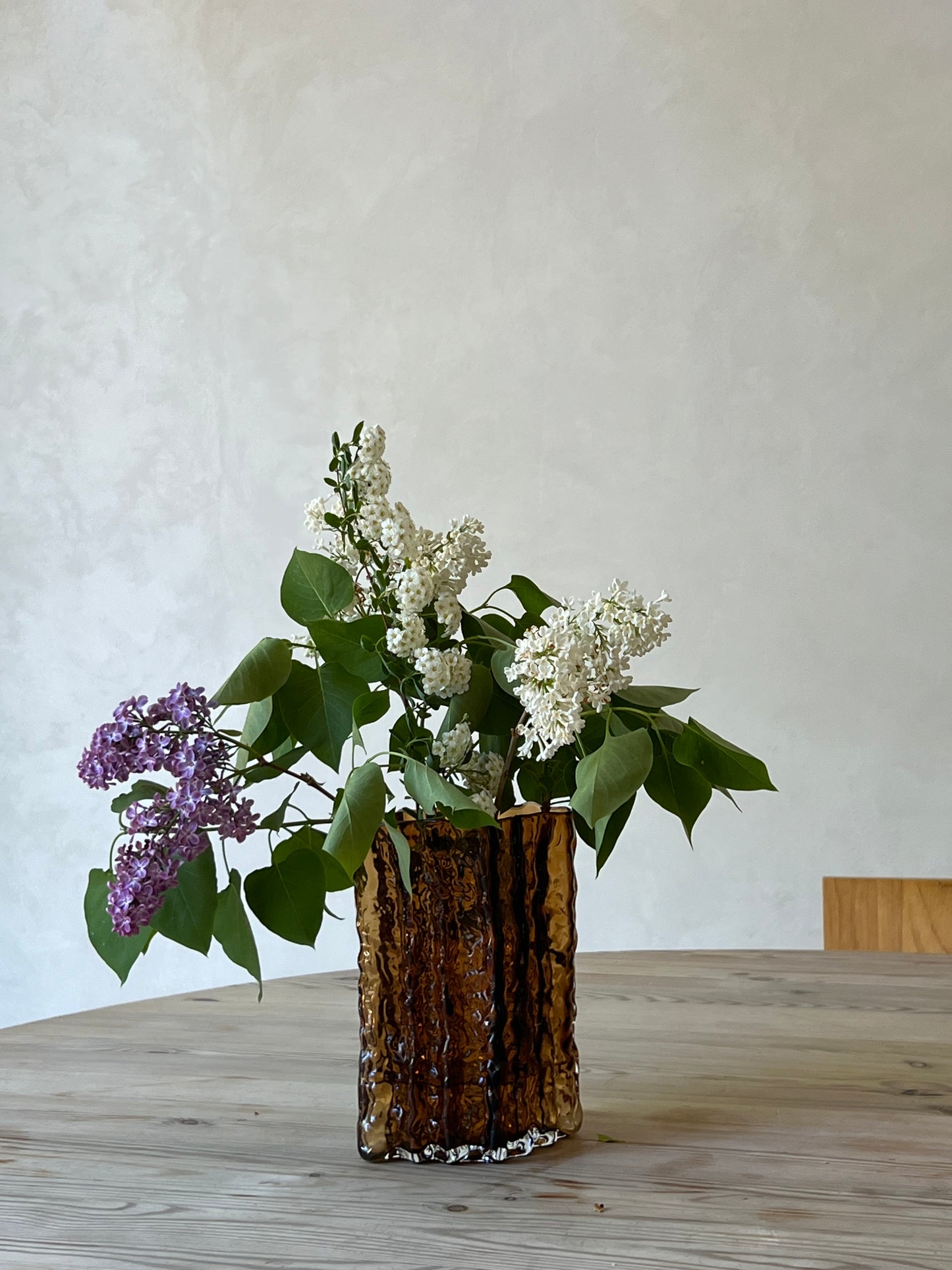 Brown glass vase