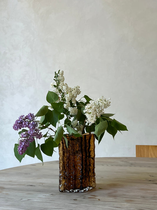 Brown glass vase