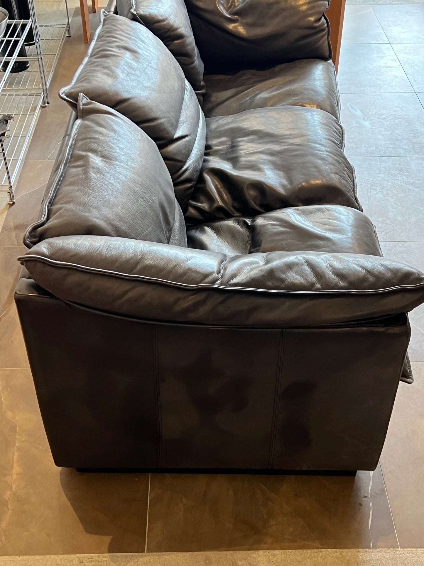 Black leather couch