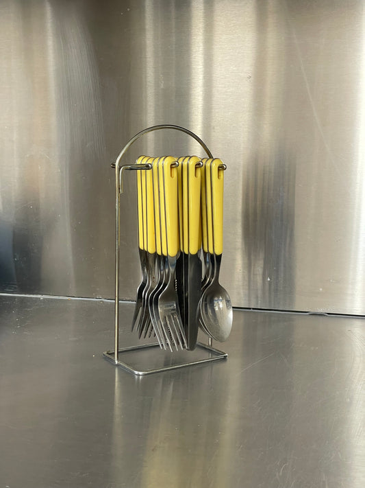 Yellow stainless steel cutlery