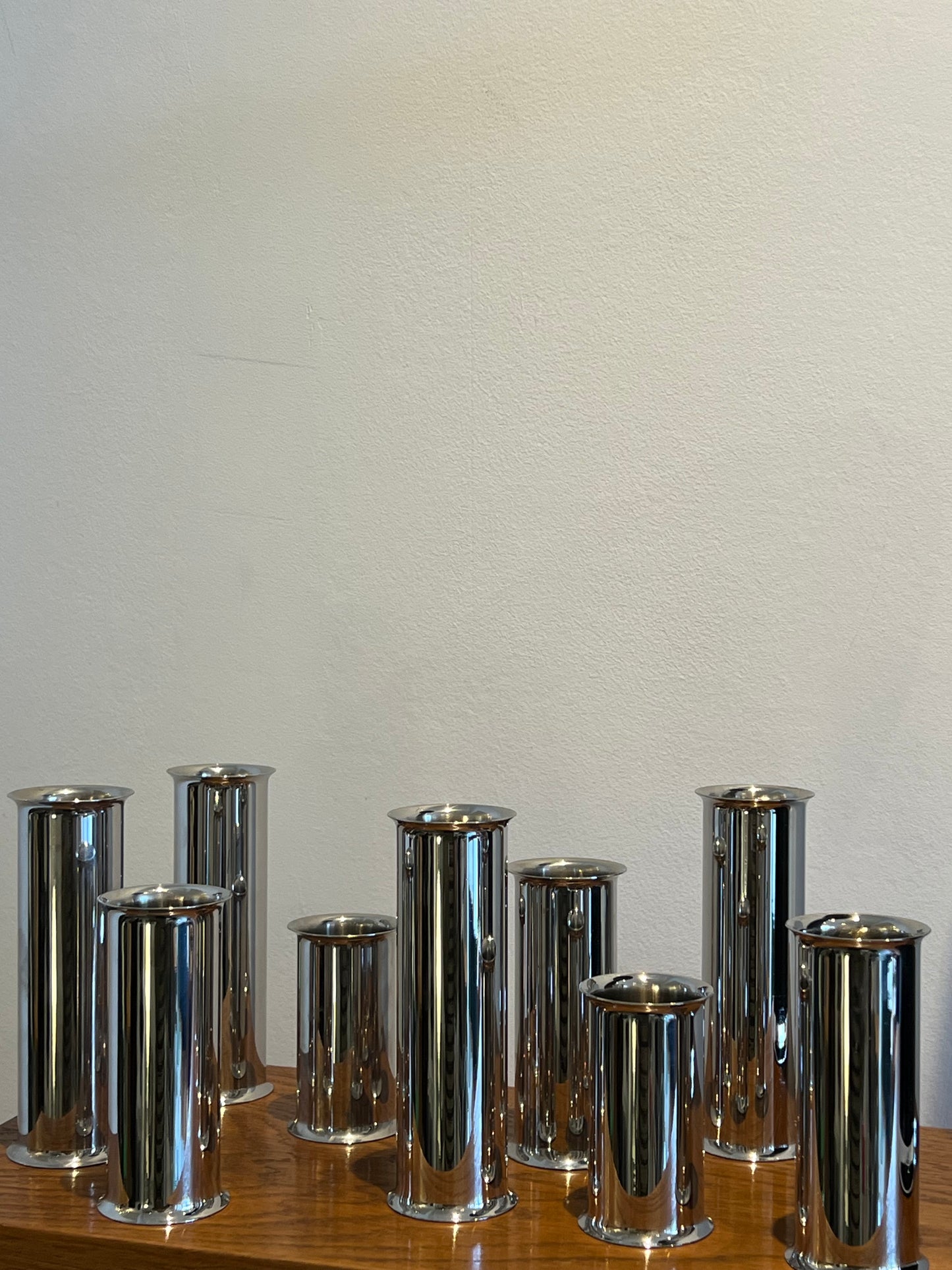 Steel vases/candle holders