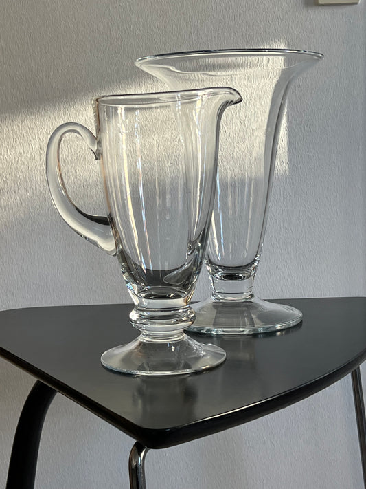 Curvy tall glass jug
