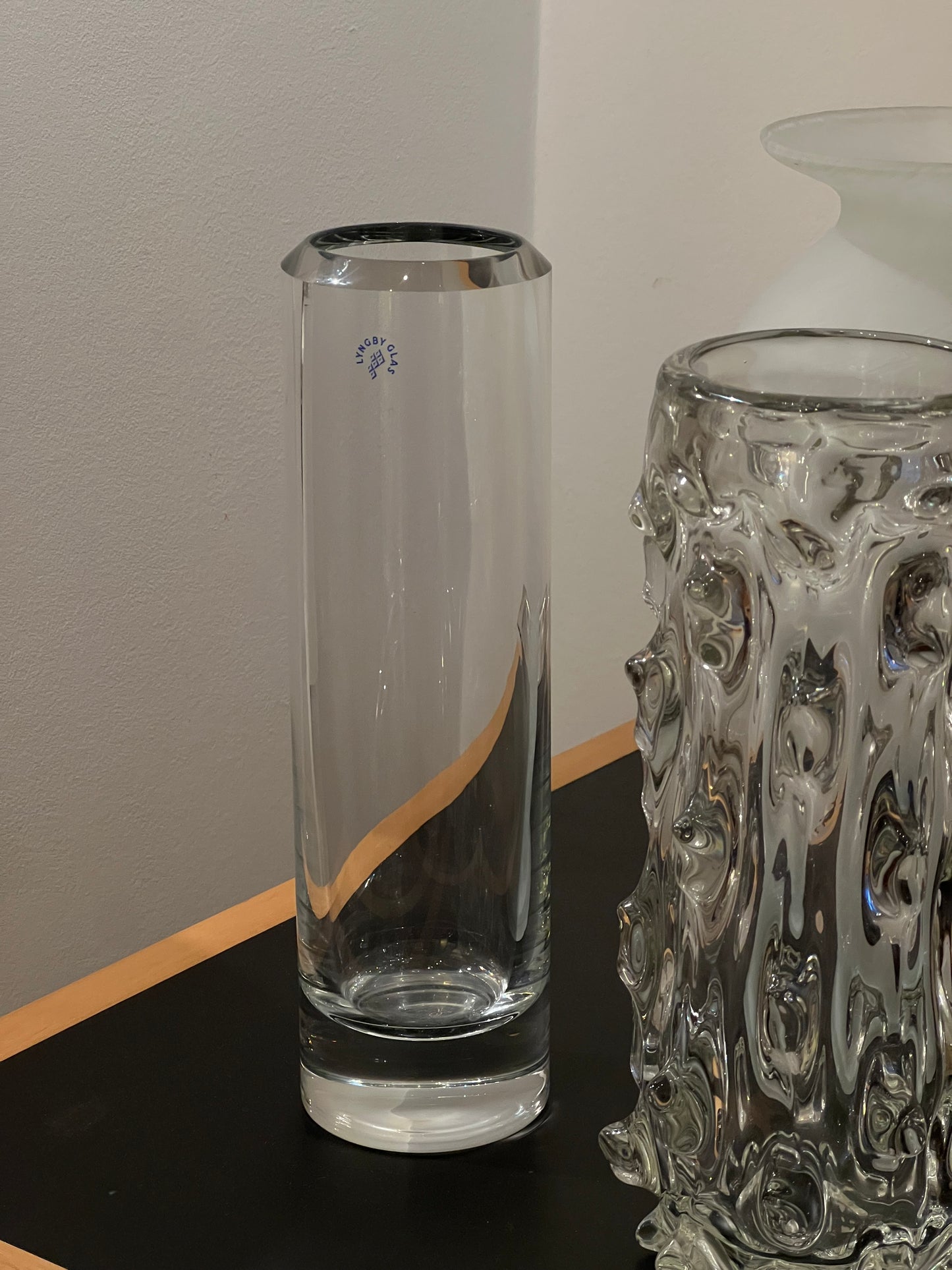 Tall glass vase