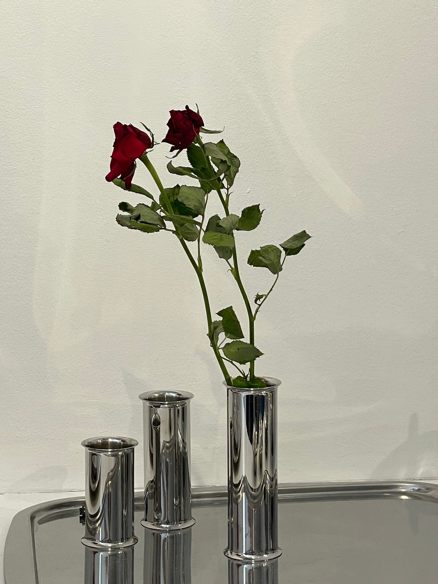 Steel vases/candle holders