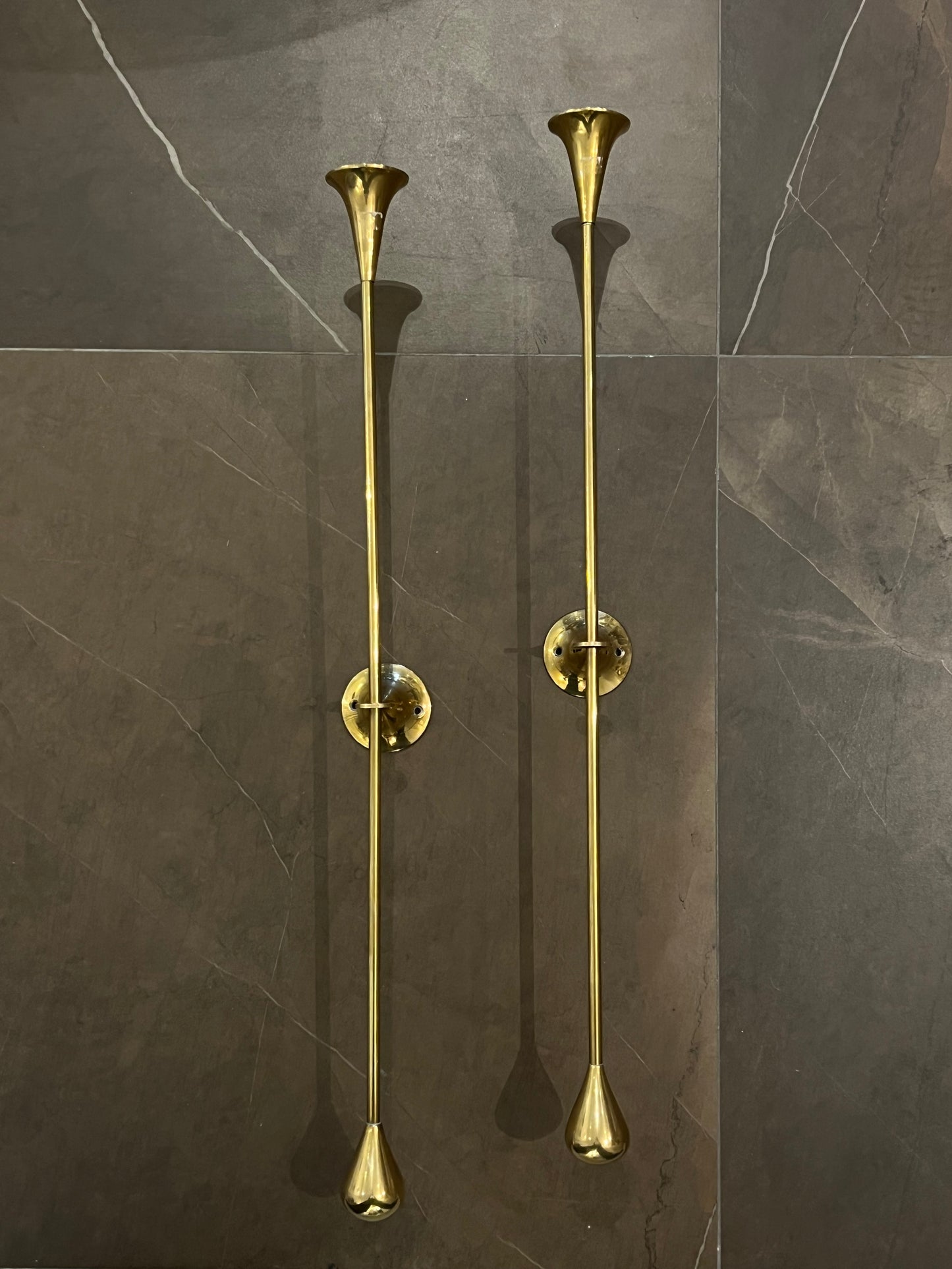 Brass candle sconces