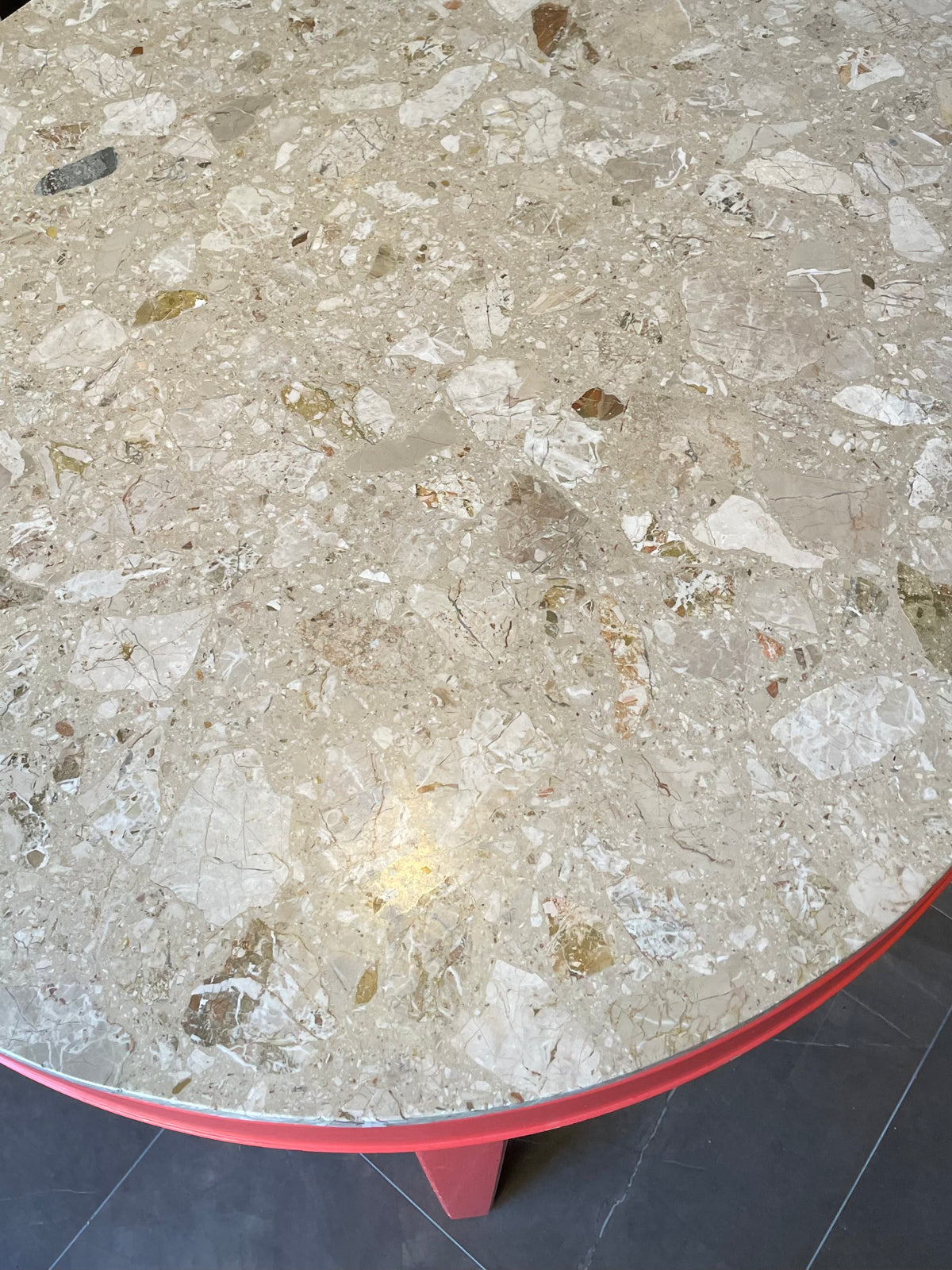Dining table with marble top
