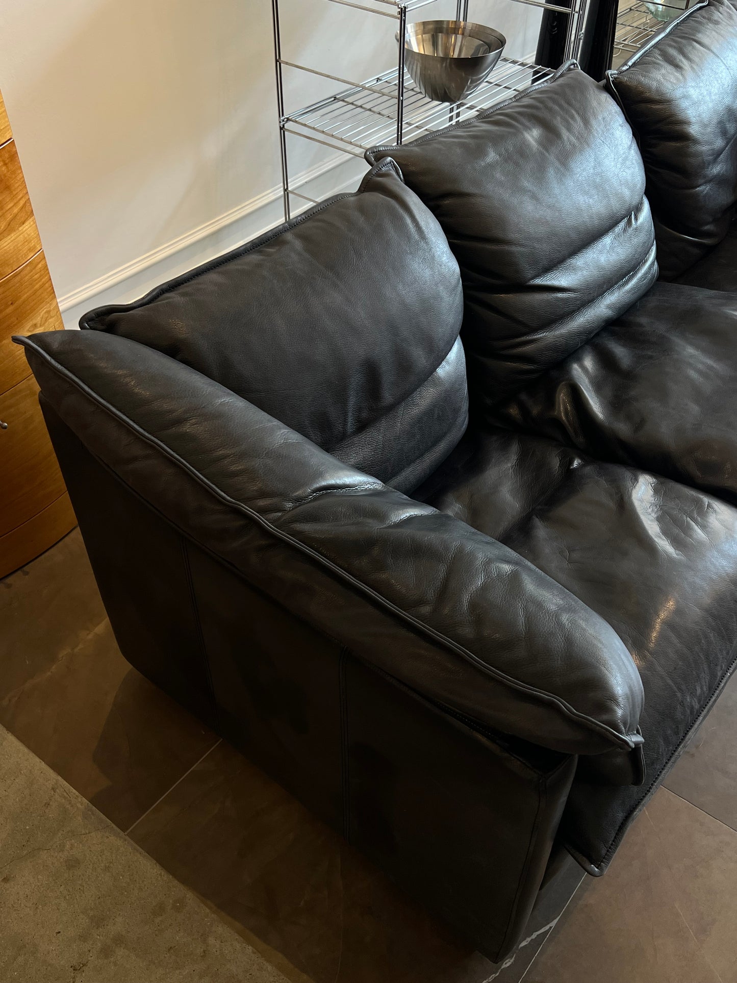 Black leather couch