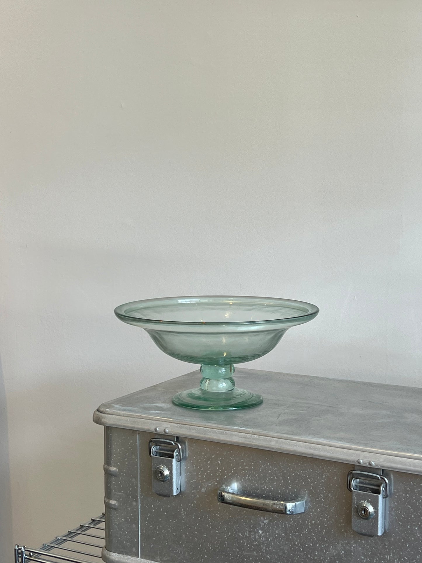 Clear glass bowl on foot