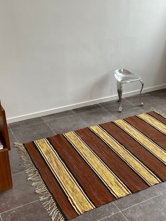 Brown & yellow stripe rug