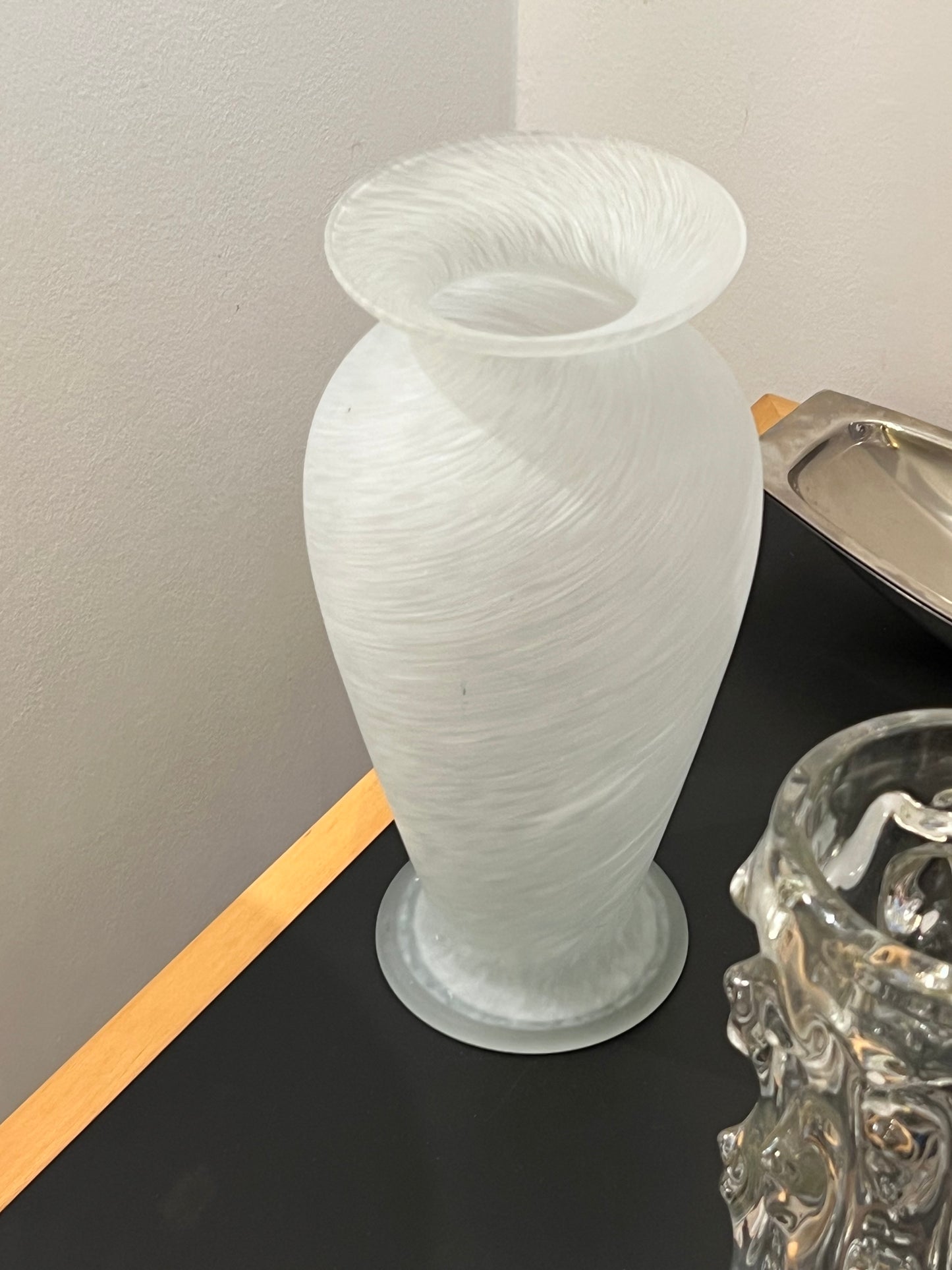Tall glass vase