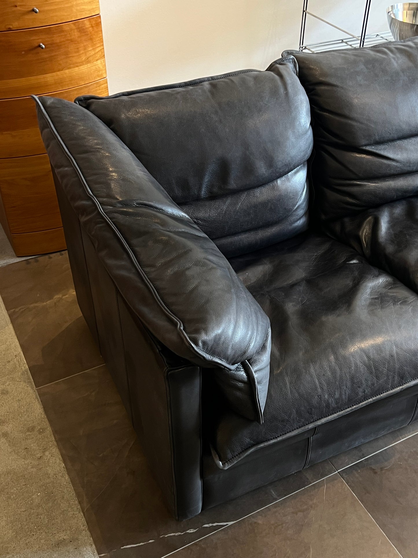 Black leather couch